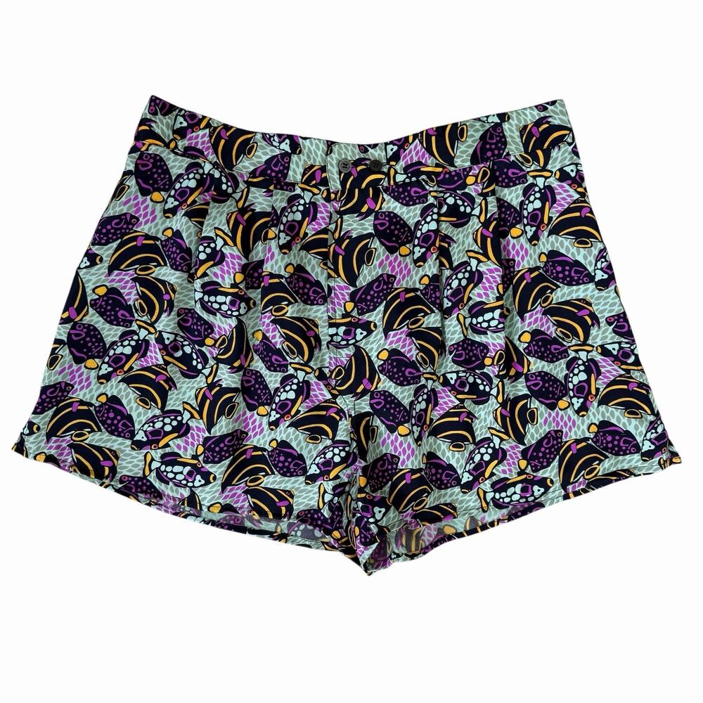 NWT Vintage 90’s Silk Shorts Tropical Fish Print Boxers Deadstock, Large